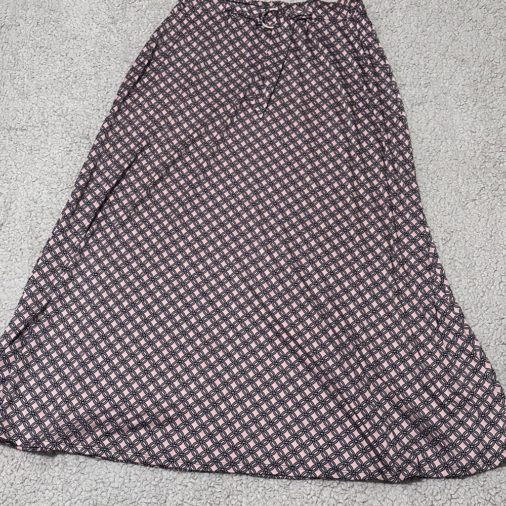 NY Collection Pink and Black Geometric Maxi Skirt